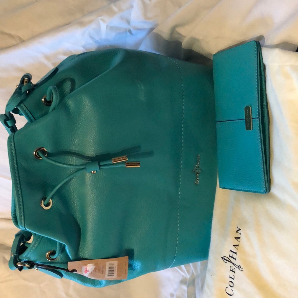 Cole Haan Bucket Tote and Matching Wallet NWT